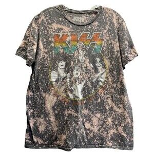 Kizz Rock And Roll All Nite Bleached Tee Sz L